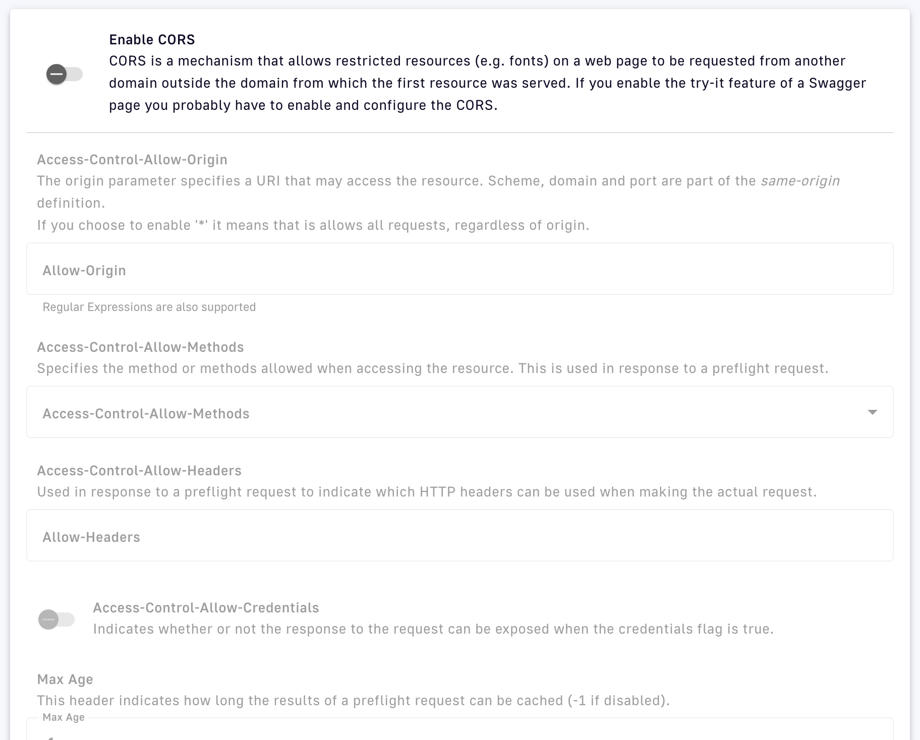 Configure CORS